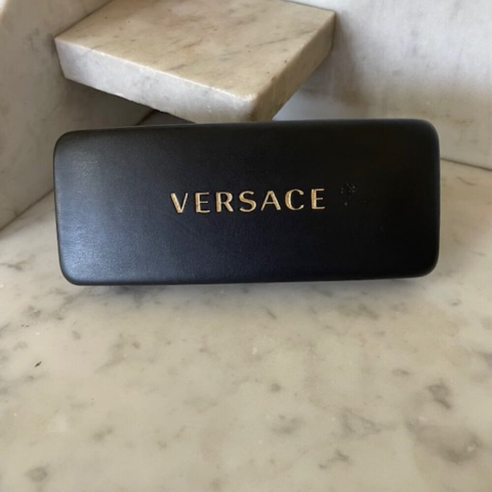 VERSACE Hard Clamsell Glass Case Black